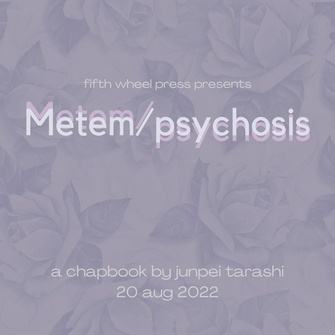 put your hands together for our second august chap 👏 'Metem/psychosis' by <a href="/radiofreeilium/">Writing? In MY me?</a> drops 8/20 🍂 (and you can come listen to some pieces from the book on saturday at our reading 👀)