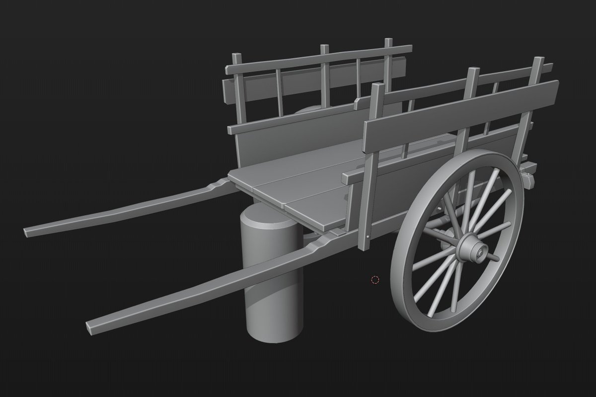 Paulygonn's tweet photo. Working on another prop for #TheWeekendProjects #TWPAnnualChallenge - old cart. Hoping to get this to completion tomorrow. #b3d #blender3d #gameart https://t.co/3DCMxKfiX8