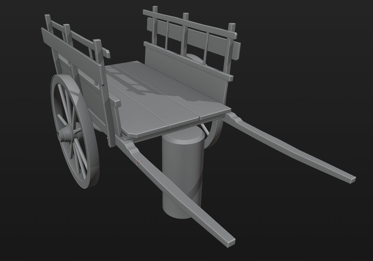 Paulygonn's tweet photo. Working on another prop for #TheWeekendProjects #TWPAnnualChallenge - old cart. Hoping to get this to completion tomorrow. #b3d #blender3d #gameart https://t.co/3DCMxKfiX8