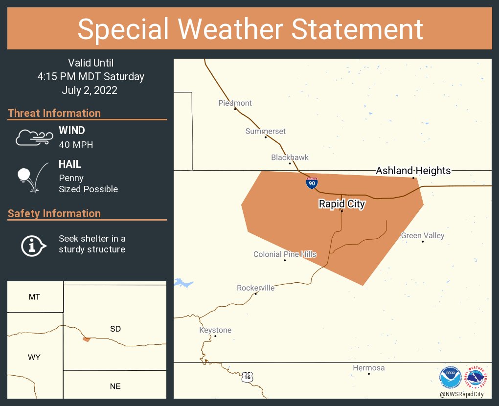 NWS Rapid City on Twitter "A special weather statement has been issued