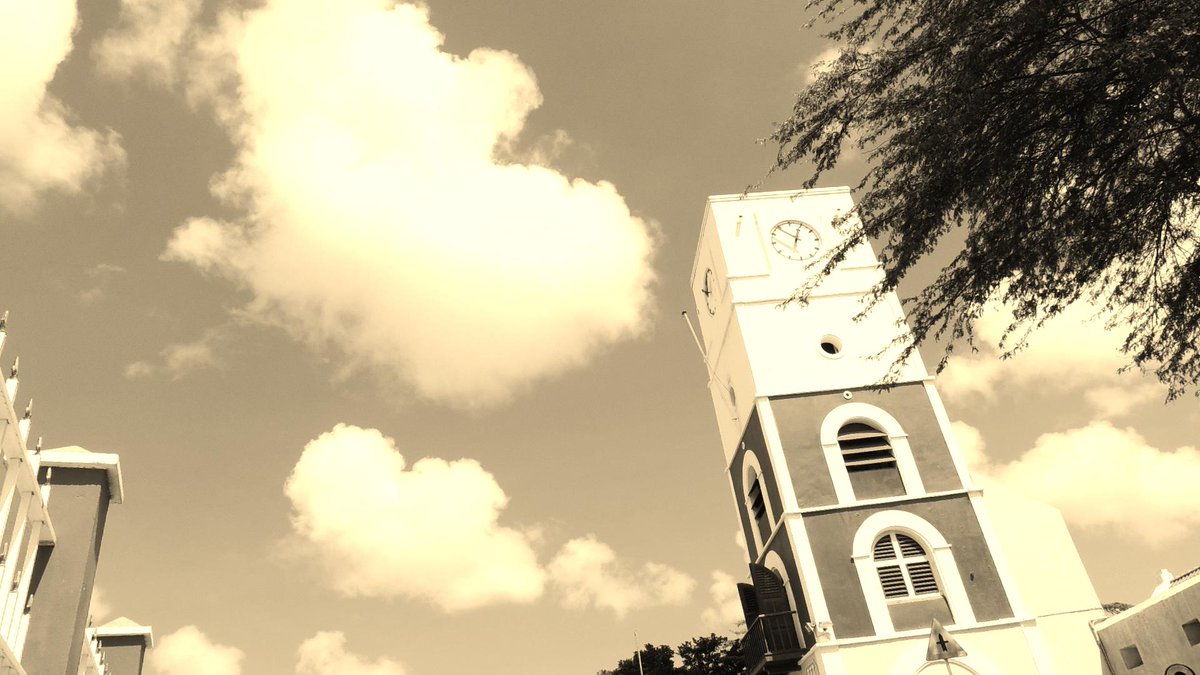 CLOCK TOWER downtown, Oranjestad, Aruba.         
PHOTO/Adam Steinfeld