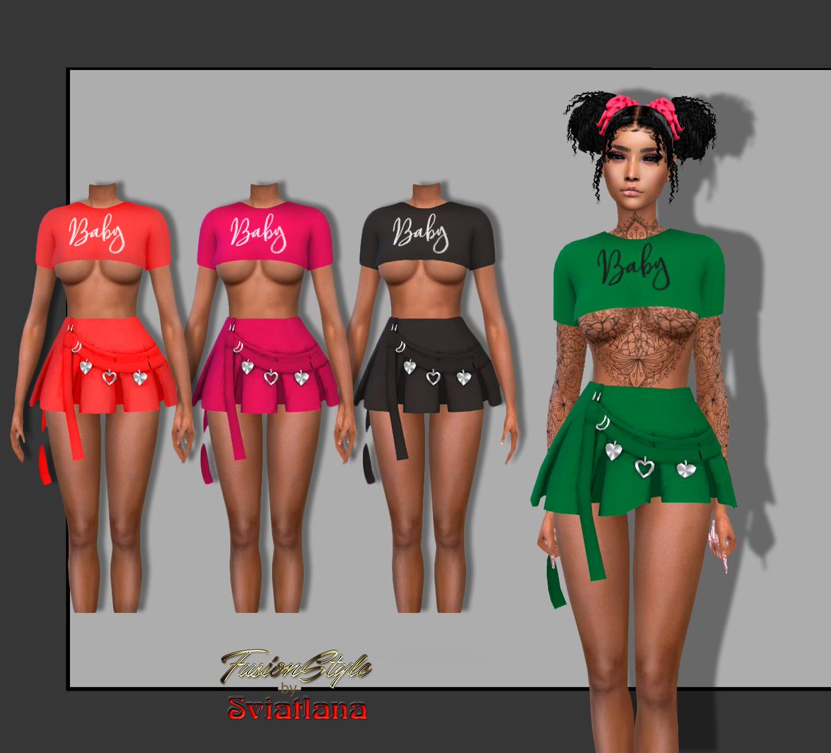 FusionStyleSims's tweet photo. Ribbed jersey top
-16 colors
Ribbed jersey trousers
-16 colors
Crop top
-15 colors
Short pleated skirt
-13 colors
#sims4 #TS4 #TS4download #TS4female #Sims4Clothes #ts4cc #SimsCS #TheSims4 #TheSims #sims #ts4male #ta4maleCC https://t.co/WfPD50Udjl