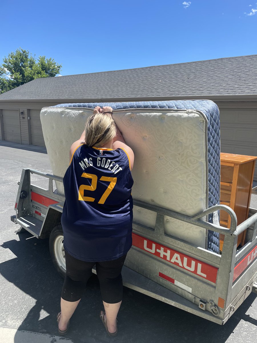 MissNGriff's tweet photo. That’s it, time to move!!! I’ll always wear my “Mrs Gobert” jersey that my kids got me. Wore it all day today for my “Day of Mourning.” I feel like I just went through a breakup! @rudygobert27 @utahjazz https://t.co/JKmlbqsHmU
