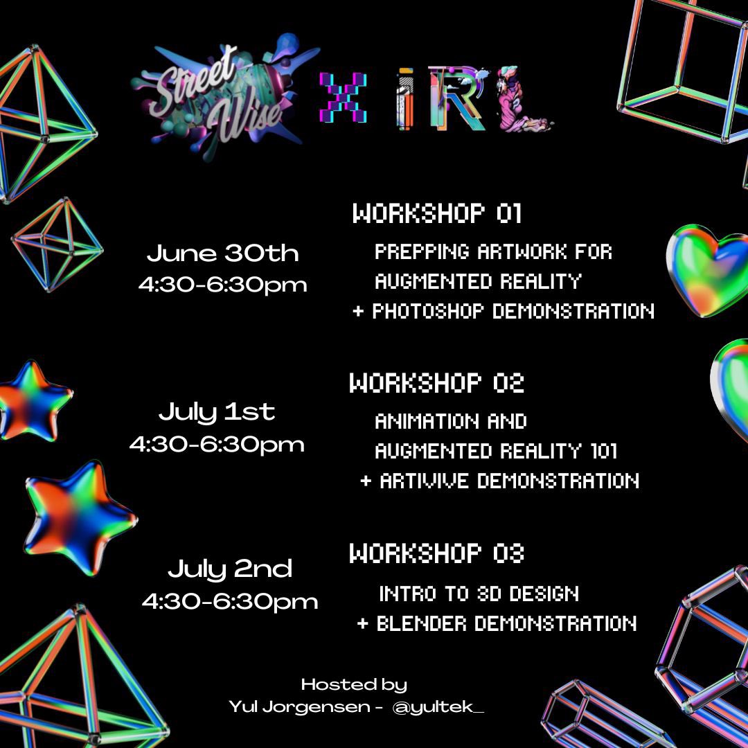 Workshop 03 starts in 15 minutes! With <a href="/IRLart__/">irlart</a> <a href="/Yultek_/">Yultek</a>  intro to 3D design 👉🏼👀 dm for zoom link