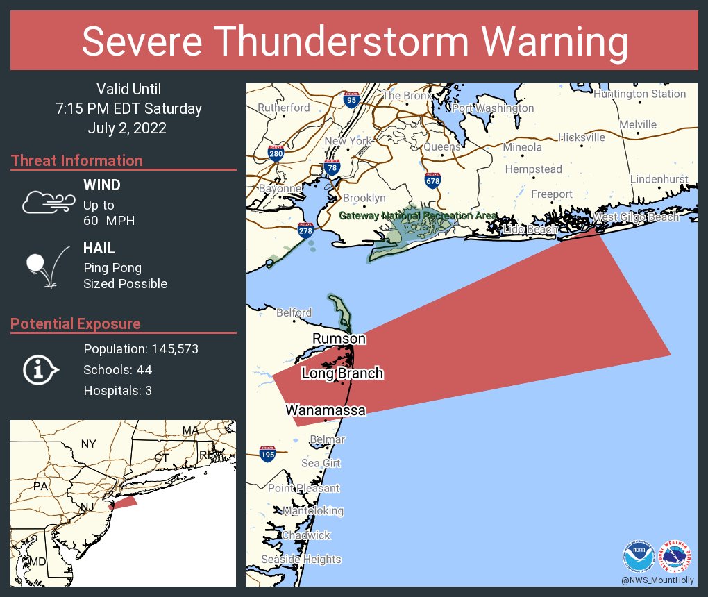 NWS Mount Holly on Twitter "Severe Thunderstorm Warning including Long