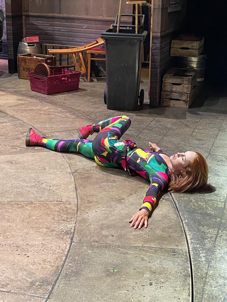 LisaBridge123's tweet image. Just a casual stretch in my #pride jumpsuit for warmup