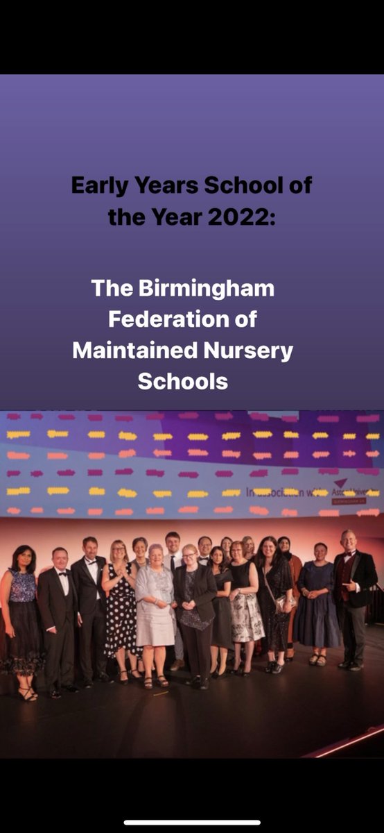 JakemanSchool's tweet photo. STOP PRESS
Birmingham Federation of Maintained Nursery Schools is Awarded ‘Early Years School of the Year 2022’
Thank you & congrats to our amazing teams, governors, the organisers + other finalists
Well done everyone🤩
#ea2022
#birminghamfederationofmaintainednurseryschools https://t.co/02jNyGtAvT