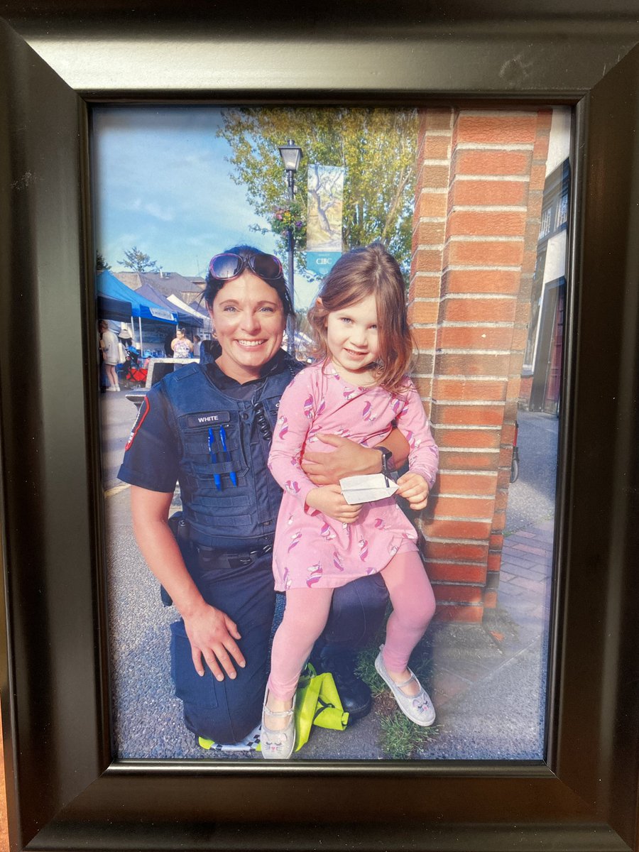 My Birthday gift.. my niece gave me a photo of us that she took to class for a presentation. June was:“Community”.
She gave a speech how her Auntie is a bus driver <a href="/victoriatransit/">BC Transit – Victoria</a> and work with the police <a href="/OakBayPolice/">Oak Bay Police</a>  as a reserve💙🥰 I am so touched, honoured and proud🥰