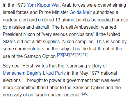 ☀️👀 on Twitter: "israel has a policy known as the "samson option