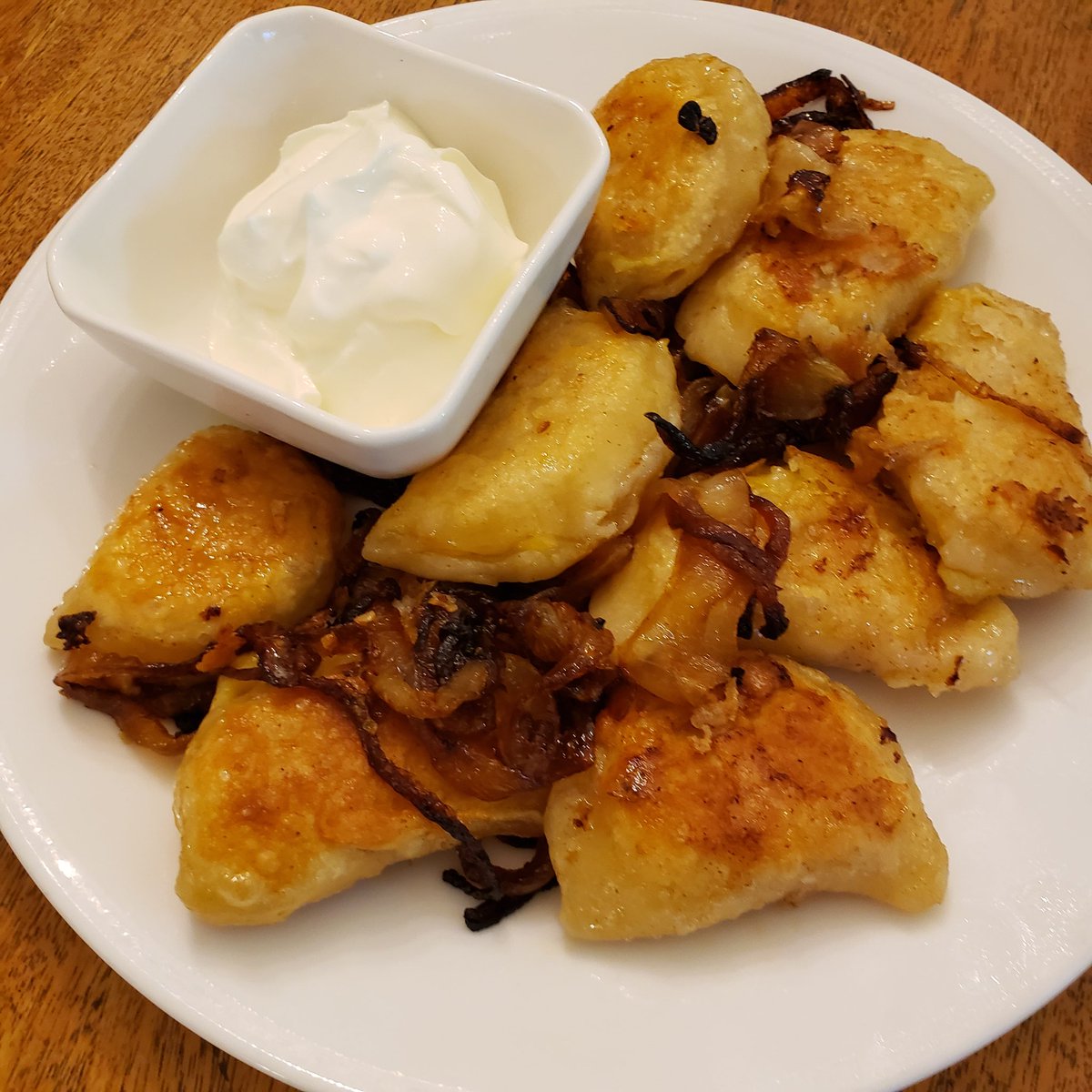 Pierogi stuffed with potato and cheese. #kitchenexperiments #twittersupperclub