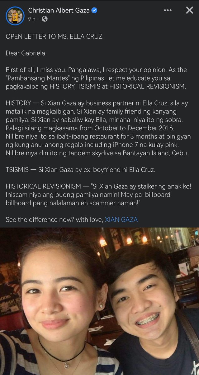AngManunupa's tweet image. This is the best way yet on how to define and differentiate HISTORY, CHISMIS, and HISTORICAL REVISIONISM. The only way Ella Cruz will understand the three. Thanks to The Xian Gaza.