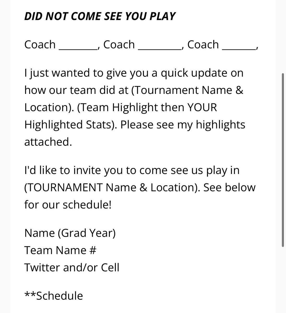 Not seeing the results you want? Try sending this email!! Softballrecruiting.com