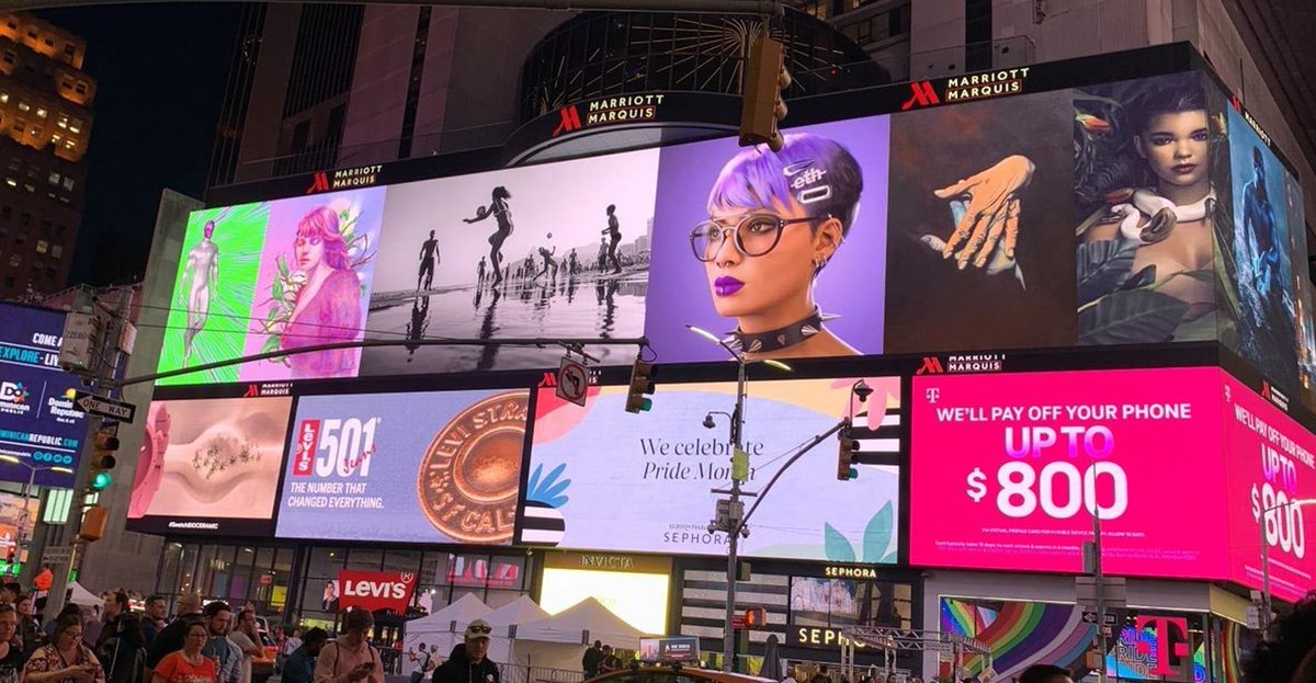 So amazing seeing one of our #disrupt_hers up in #TimesSquare 🚀