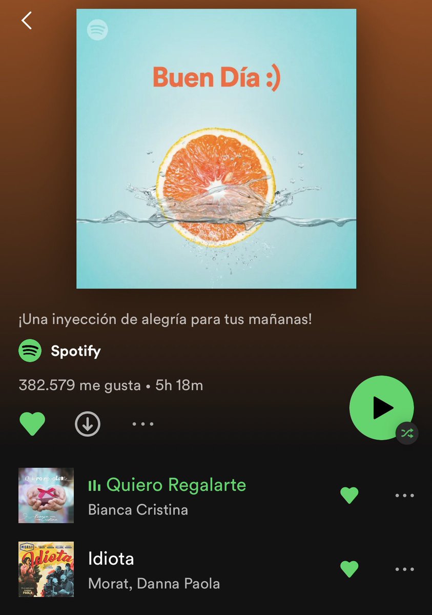 soybiancris's tweet photo. Spotify me agrego a su playlist oficial “BUEN DIA :)”!!!! Pueden escucharla en el siguiente link❤️ https://t.co/supZchCPY0 https://t.co/UIjws54GQq