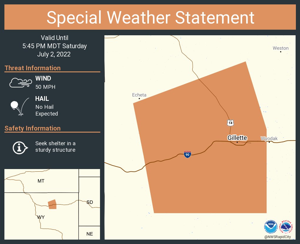 NWS Rapid City on Twitter "A special weather statement has been issued
