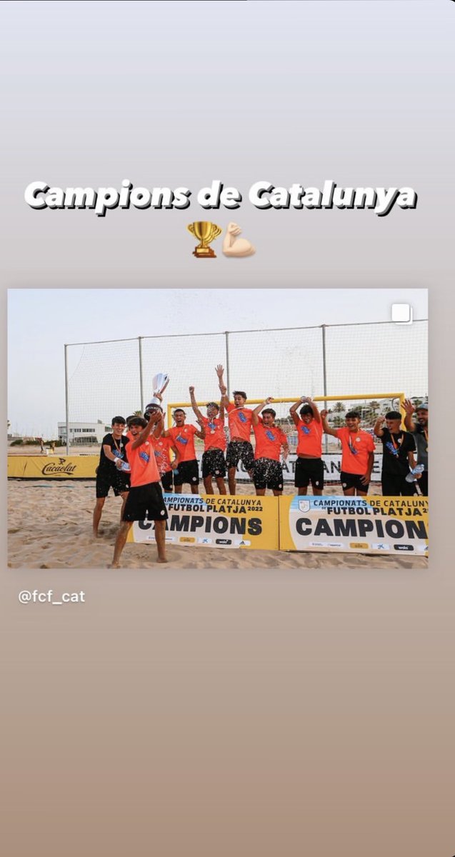 Felicitats <a href="/RosesPlatja/">Roses Platja</a> a tot l’equip. La felicitat és brutal veure com el teu fill és proclama Campió de Catalunya! Seguim 🙌🏻❤️ T’estimo Francesc (Xuti)