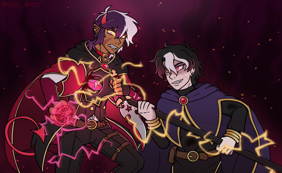 Vee_Vyse's tweet photo. Artfight attack thread time! 
Starting with Sinh and Caius fighting for @chupuyo ❤️ https://t.co/NKcLvCMe49