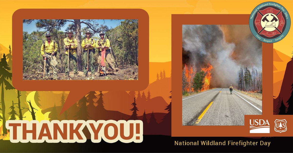 Angeles_NF's tweet photo. Today is the first National #WildlandFirefighterDay!
It honors firefighters and support personnel.
Please take the time to thank those who protect our natural resources, properties, and lives. Their specialized skills are critical. #thankafirefighter https://t.co/jtmIZddUjs