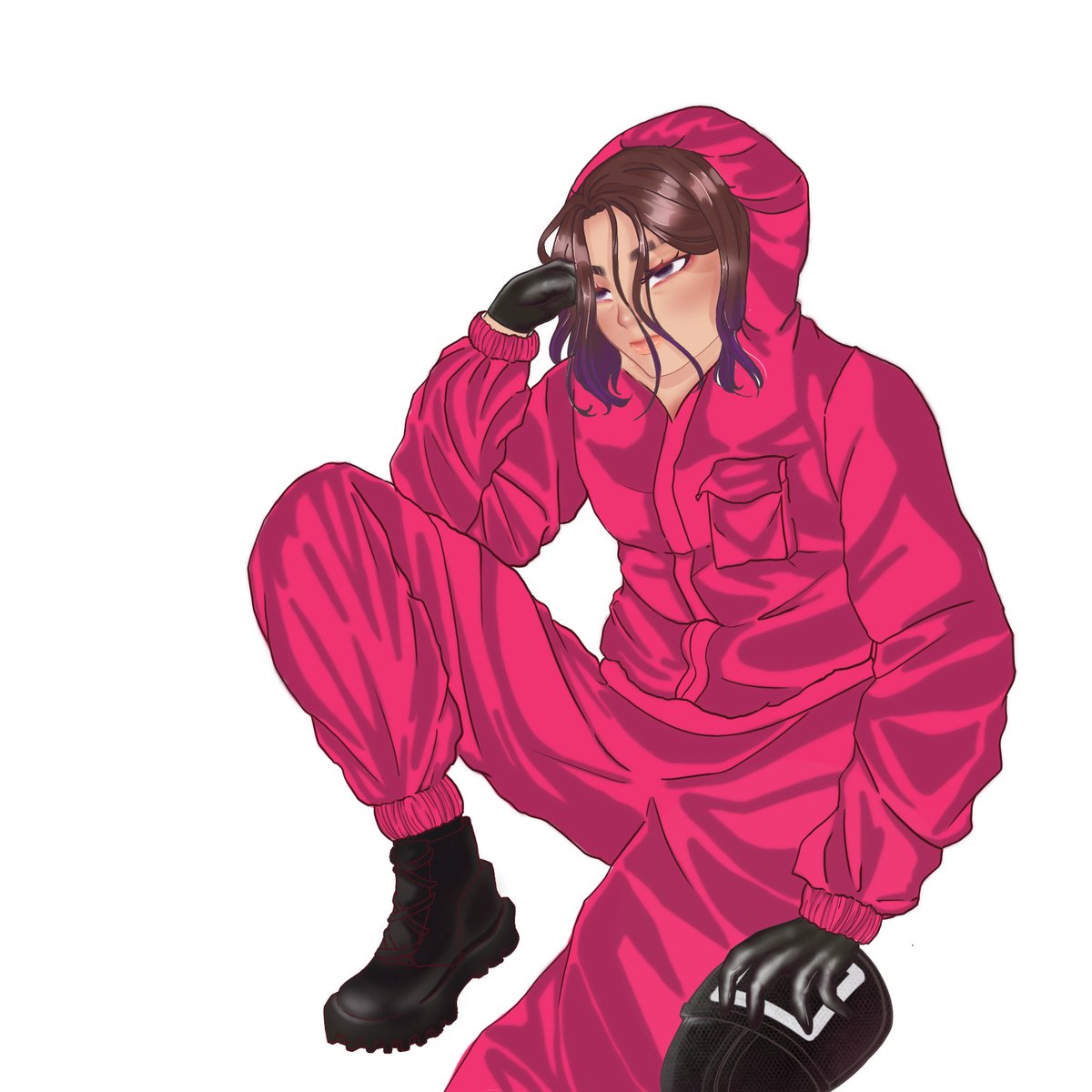 _Murasakinoumi_'s tweet photo. TW: 🩸🩸🩸
•���
•🔺
•🟥
I think, I will ended up choosing... red. Cause Im always attracted to the warm colours not knowing the consequences behind it. 
#fanart #illustration #squidgame #squidgamedrawing #digitalart #illustrationartists https://t.co/oj6Ie4P57s