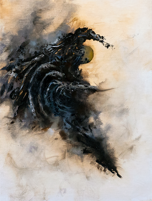 ShadowMyths's tweet photo. "Singularity" 9 x 12 Oil Painting #creepy #horror #grimdark #darkart #nightmare #devestation #fantasyart #weirdart #illustration https://t.co/eGSasU21hY