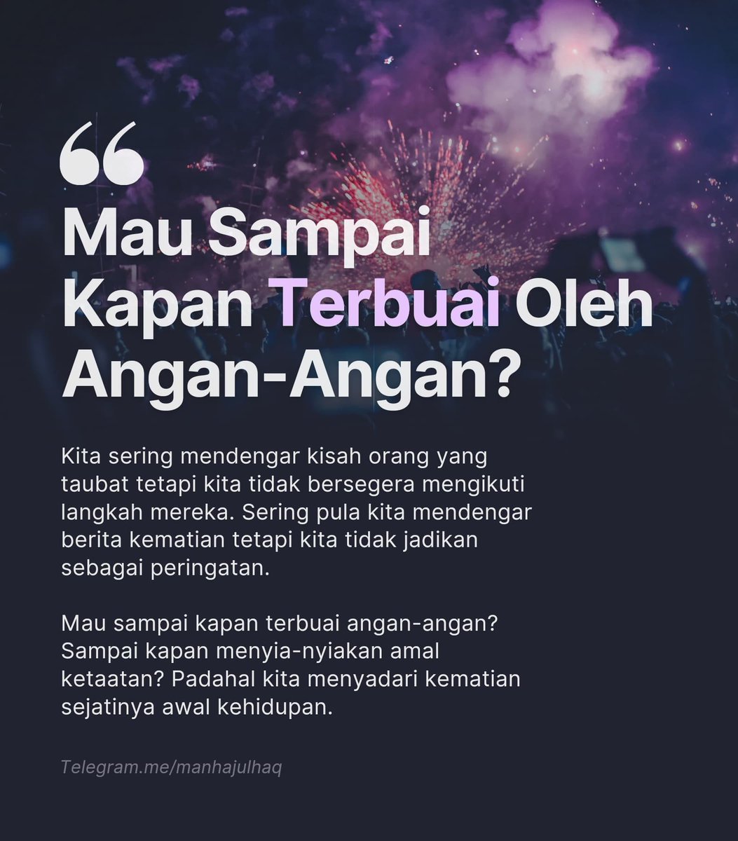 Mau sampai kapan terbuai oleh angan²?...