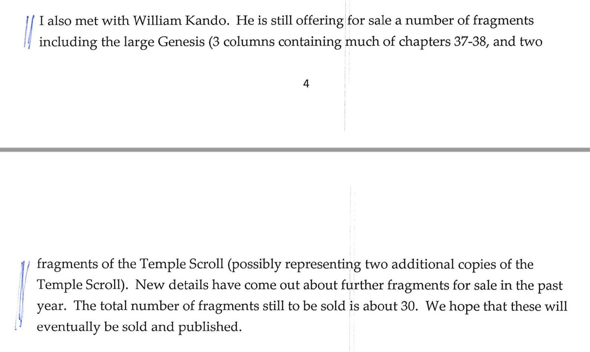 arsteinjustnes's tweet photo. From #WestonField's "Executive Director's Report" read at the Dead Sea Scrolls Foundation Board of Advisors meeting (November 20, 2017, Sheraton Boston)
#Post2002DSS #ScrollsForSale #DeadSeaScrollsFoundation #WilliamKando
#ButterflyFragment #TempleScroll https://t.co/t0wDSpfKeo
