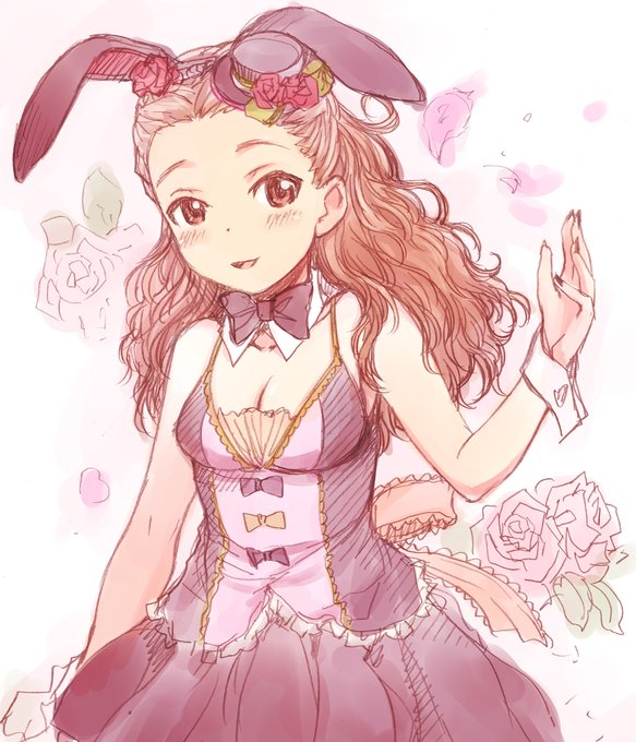 クロッキー帳取り込み作業中息抜き色塗りバニー関ちゃん 