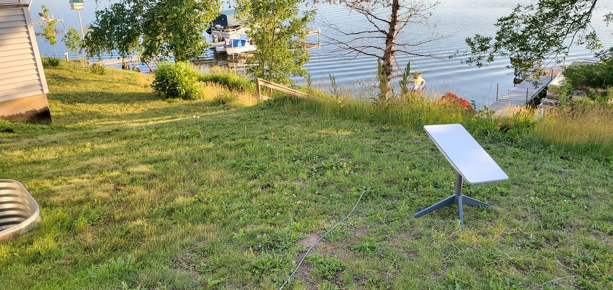 dist2's tweet photo. After years of unreliable internet at our cabin and sitting on the wait-list for quite awhile we finally got our starlink router from @SpaceX ! https://t.co/CnE1PuACDU