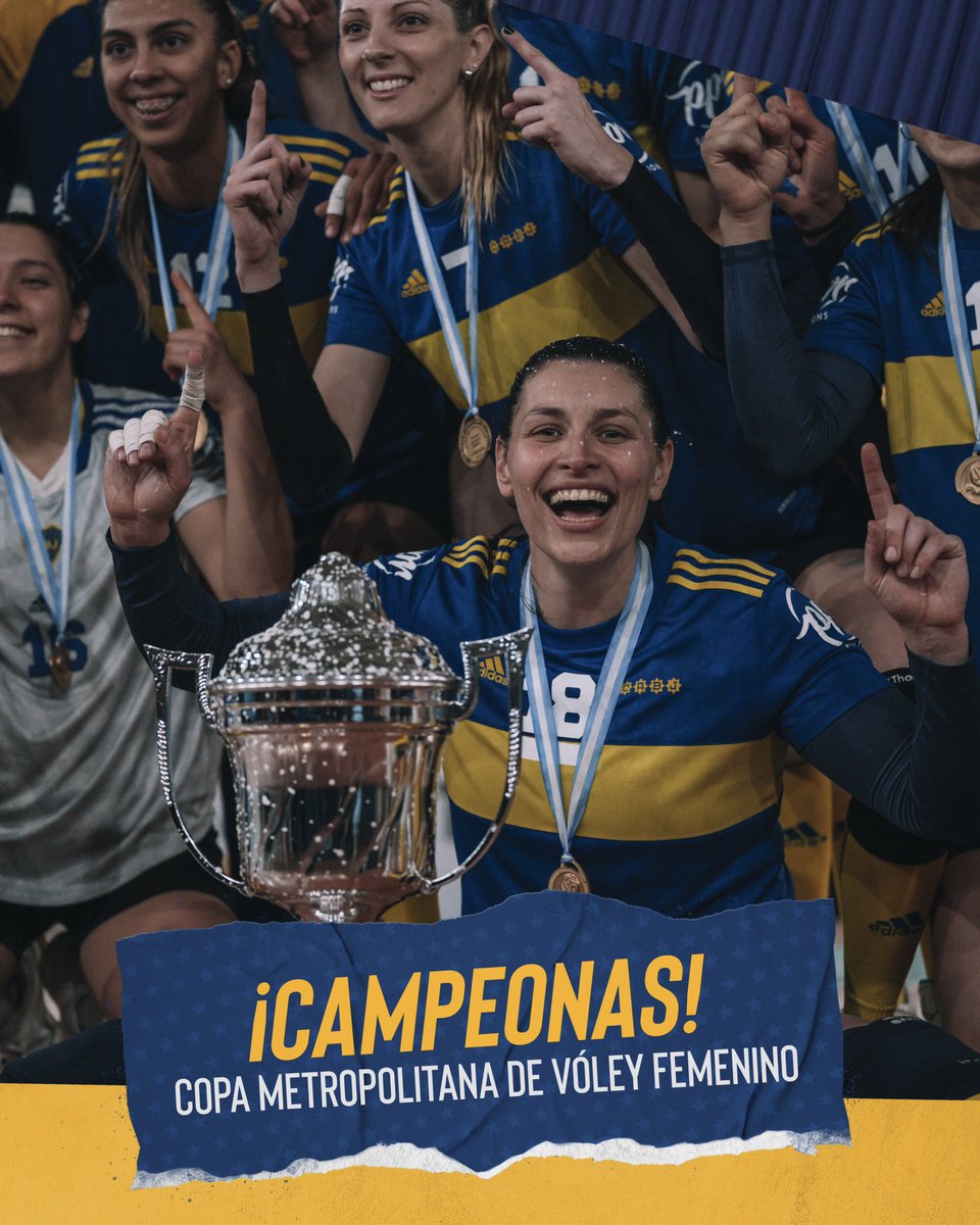 AquiBoca's tweet photo. ¡CAMPEONAS!

Esta noche, Las #Guerreras enfrentaron a #Estudiantes en el #Quinquela por la final de la #CopaMetropolitana y se coronaron tras vencer en sets corridos con parciales de 25-19, 25-15 y 25-20. https://t.co/mum0GGJjvi