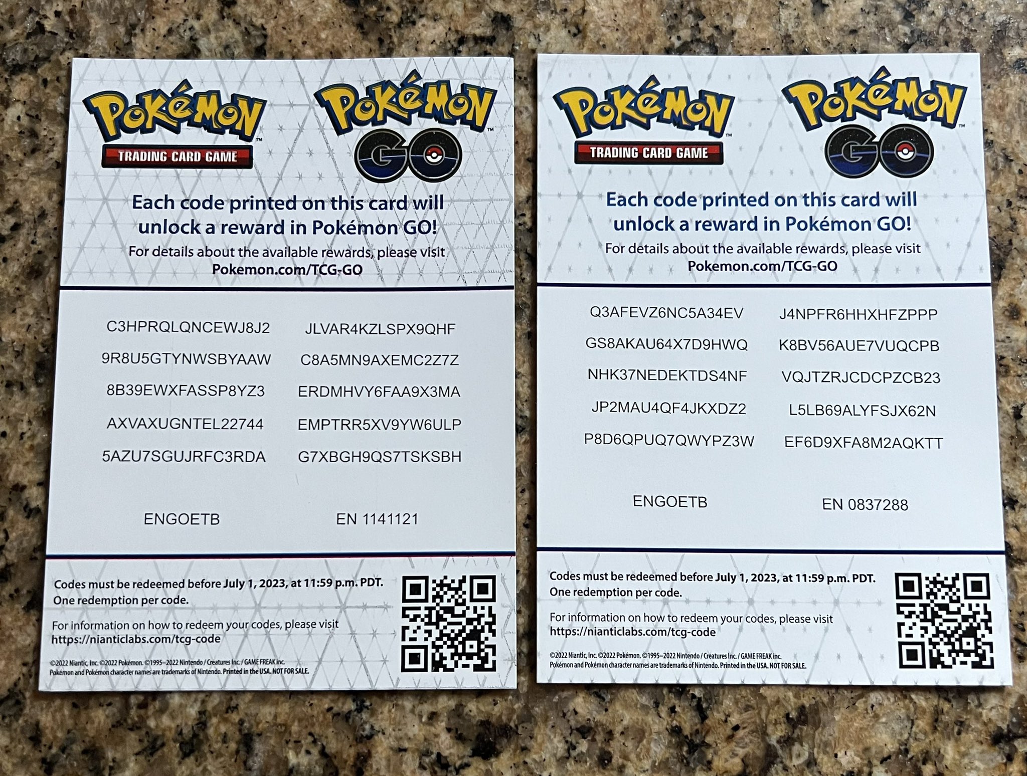 Pokemon GO - Pokemon TCG Codes