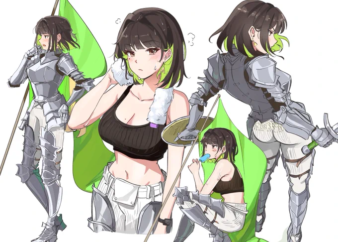 hello again twitter i missed drawing green I forgot who i'm supposed to draw next, look at her pants 