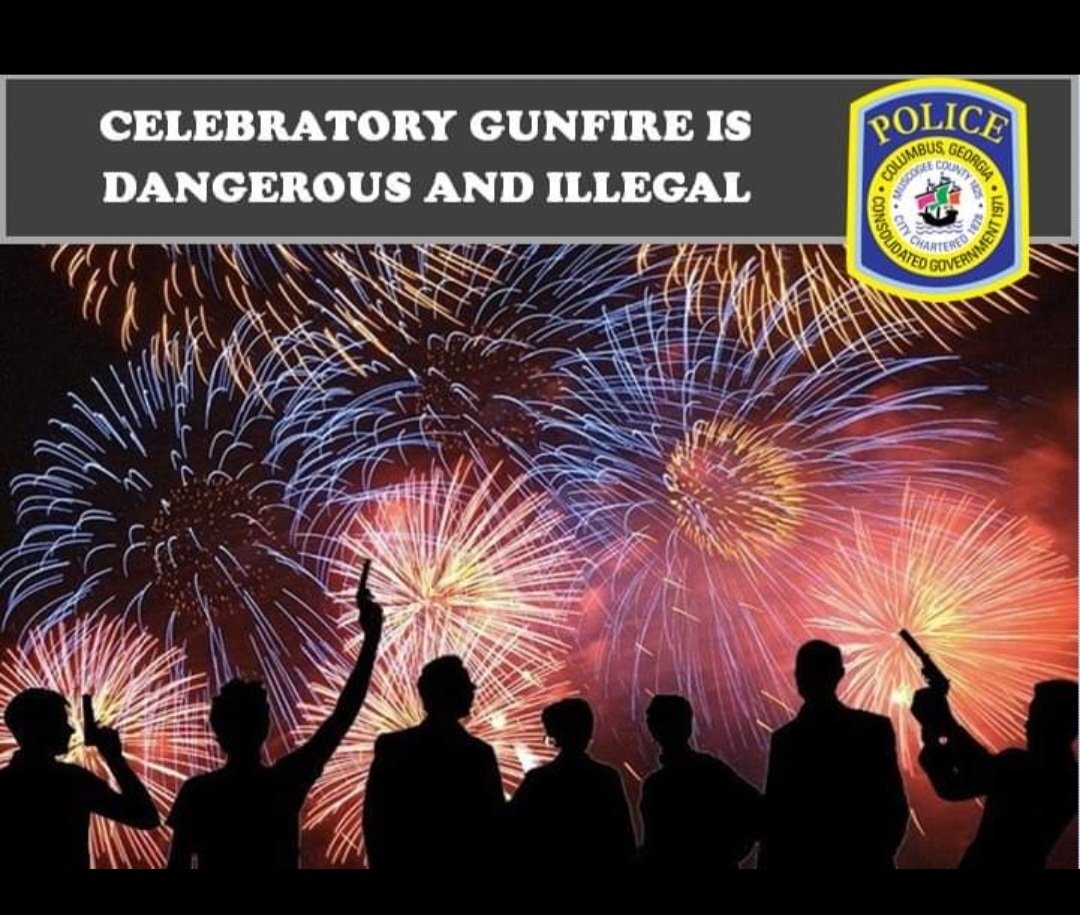 CPDGA's tweet photo. Happy 4th of July Weekend, Columbus! Please celebrate safely. Shooting a firearm into the air is not a substitute for fireworks. It is a deadly weapon, it is illegal, and it is unsafe.
Let's all make it through the weekend happy and safe.
#safercolumbusga
#safe4thofJuly https://t.co/wzHdbMeJdr