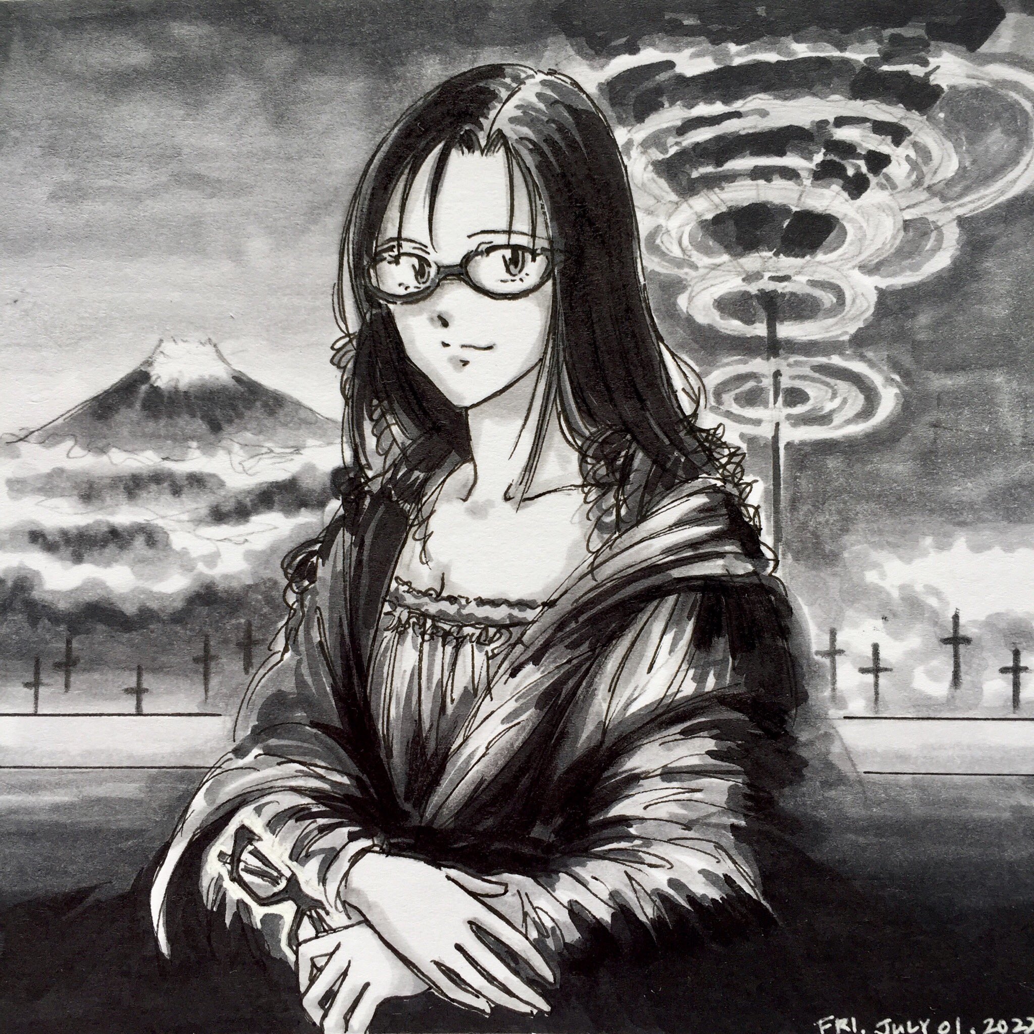 Kitt Eva世界の迷画 モナ まリザ By どうナルの ダ ヴィンチ 深く考えずに描いたこの絵を見た長女が これイイ シリーズ化して欲しい と言ってくれた 私の作業を見慣れている家族に褒められることはかなり珍しいのでとても嬉しい 7 1