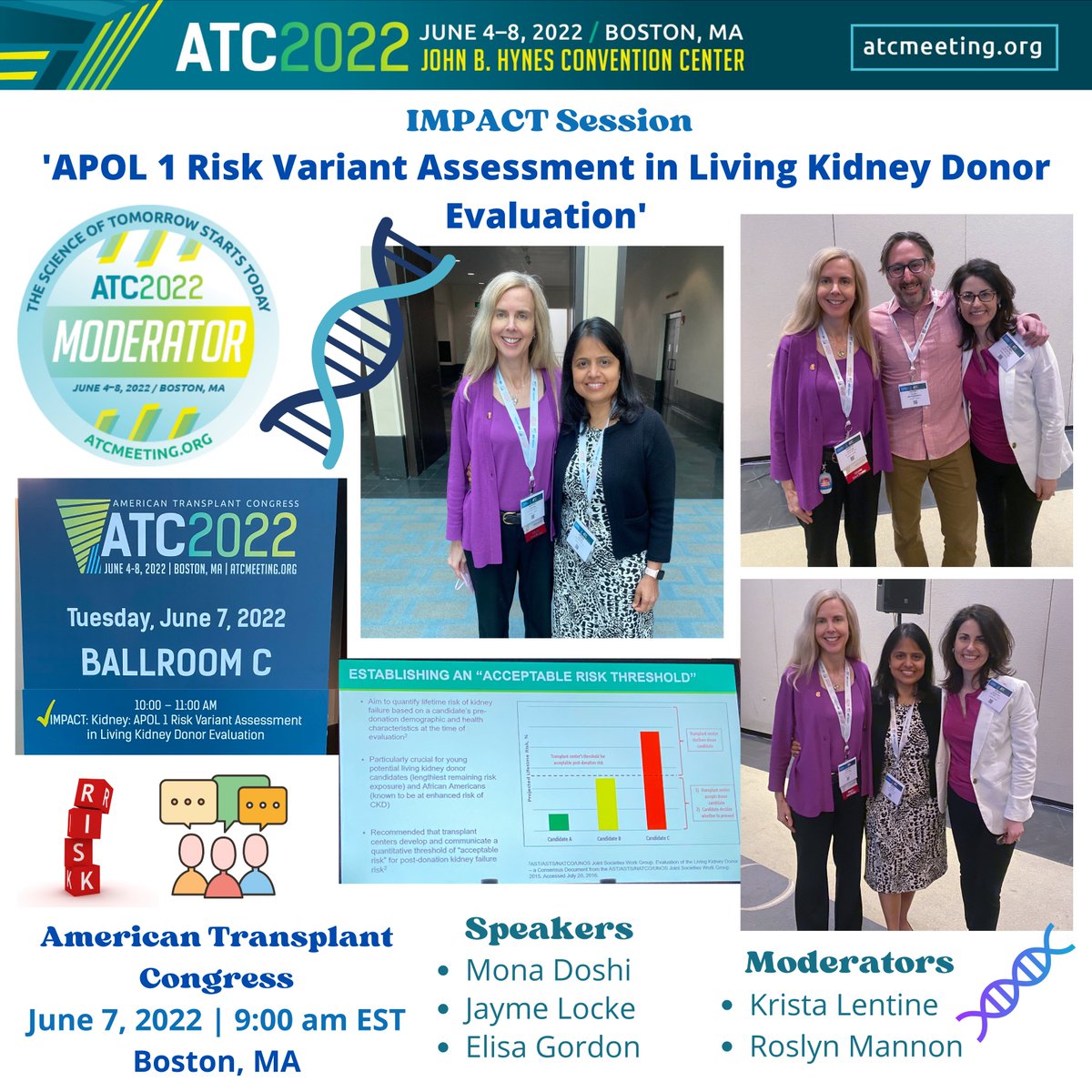 🙏🏾Honored to co-moderate🎙️'#APOL1 Risk Variant Assessment in #LivingKidneyDonor Evaluation' w/@mannonmom
• Experts @MonaDoshiMD #JaymeLocke➕ @ElisaJGordon debate benefits➕unintended consequences of APOL1 genotyping in #LivingDonor evaluation➕tools for shared #decisionmaking🤲🏾