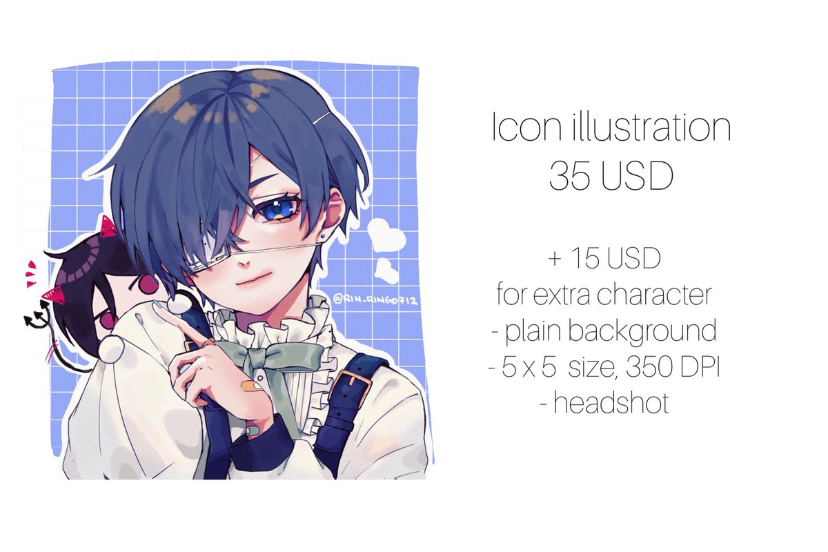 I'm opening art commission! The prices are in USD for easier transaction for foreign clients. These prices are for this month only.
Personal use. Please send me a private message if interested ! 
I'll be very happy to work with you 🙇🏻‍♀️ 