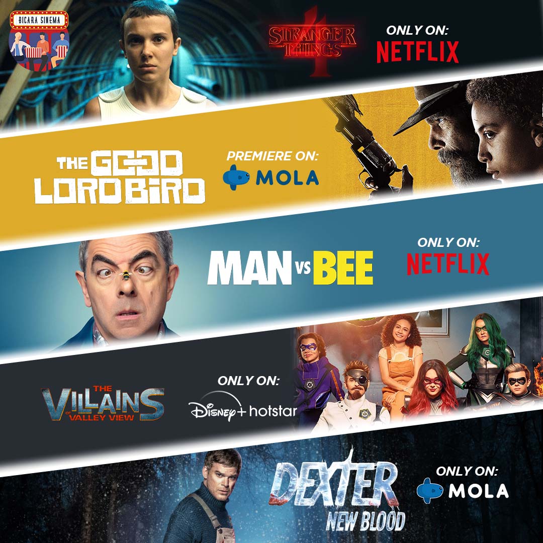 Bicara Sinema kembali hadir dengan rekomendasi film dan series berbagai genre mulai dari action, sci-fi, political drama, hingga komedi, yang bisa jadi pilihan kamu mengawali bulan Juli ini.

Check these out!

#film #series #bioskop #mola #netflix #disneyplus #bicarasinema