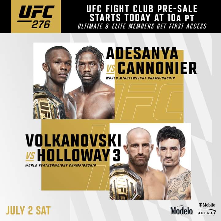 Let's Go Holloway &amp; Adesanya
🌴💪🏽👊🏽💯🤙🏽

#ufc276
