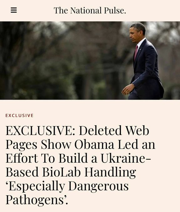 timand2037's tweet photo. Former President Barack #Obama spearheaded an agreement leading to the construction of biolabs handling “especially dangerous pathogens” in #Ukraine - 
https://t.co/yv5wquPUpW https://t.co/0C7knVpZa3
