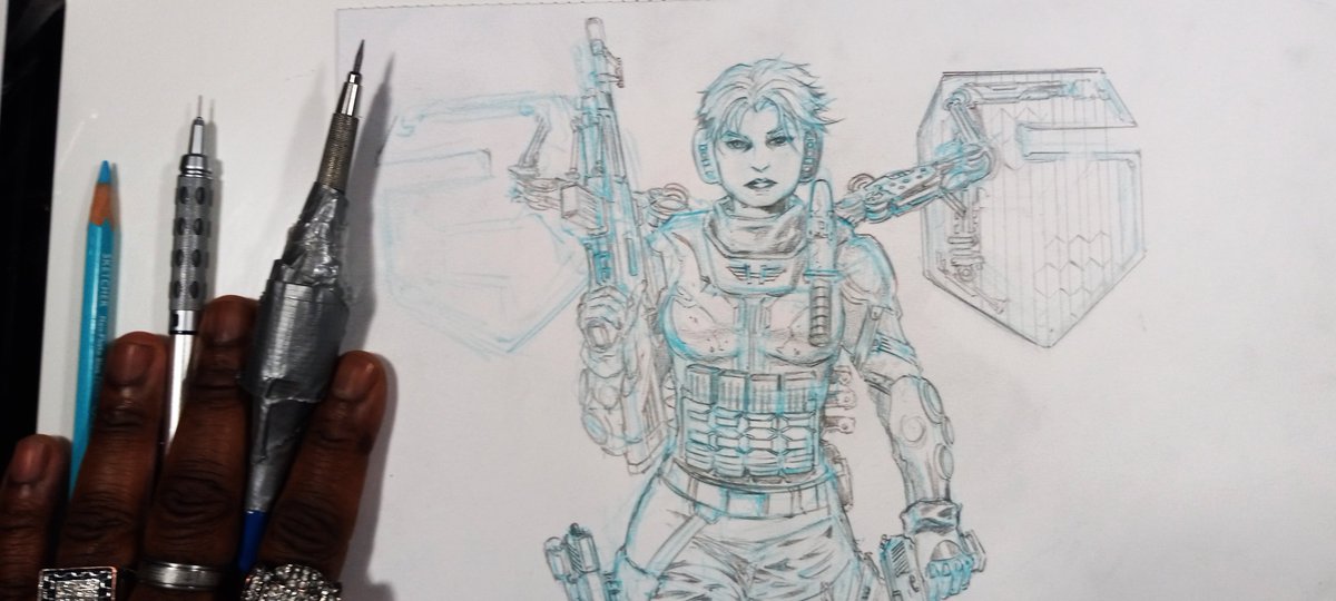 ThePencilPimp's tweet photo. Drawing in Blue Pencil I feel my hand gets possessed. #characterdesign for #Metatrons
It takes a certain kind of bodyguard to protect you in a world filled with super-powered people, murderous monsters, genocidal aliens and killer robots. #Comicsgate https://t.co/6Sz805XKzf
