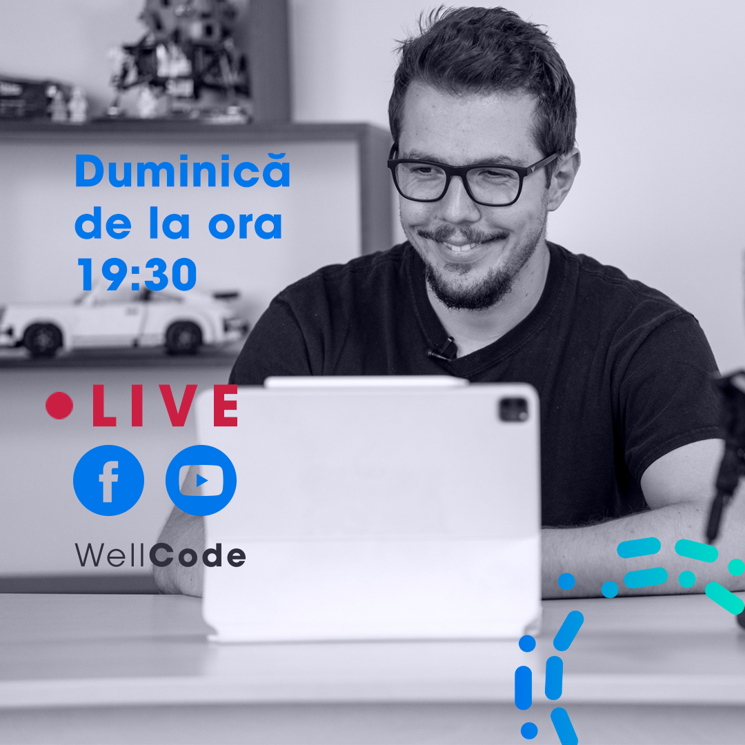 wellcode_ro's tweet photo. La 19:30 ne vedem pe LIVE și discutăm despre programare! 🤓💻 https://t.co/sbpaWZqoIm