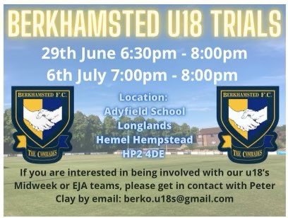Looking forward to this season! ⚽️Trials started last week with some amazing talent on show!! 
This week we do it all again with trials taking place Wednesday evening!! 
Drop us an email if you fancy coming down ⚽️⚽️⚽️