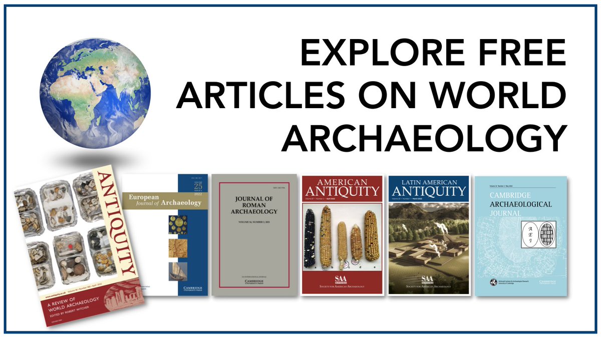 Our breadth in journals publishing is showcased in this research collection on World Archaeology: 🌍 ow.ly/FOaF50JMptU #WAC9 #WAC2022 #Archaeology @AntiquityJ @UCamArchaeology @archaeologyEAA @SAAorg @AMesoamerica @LibyanStudies @BIAATweet @SocAntiquaries @IntlJCultProp