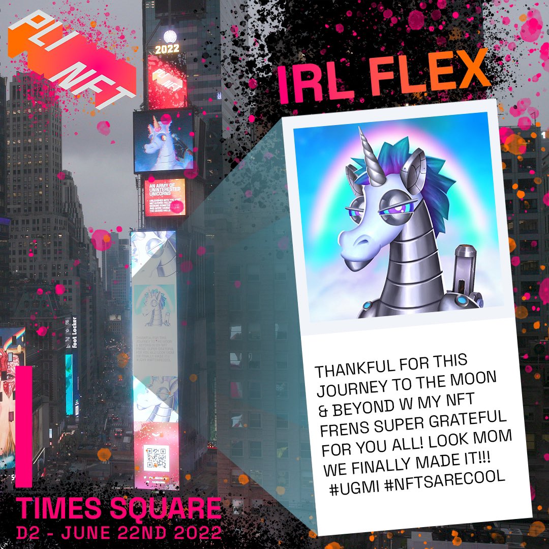 Hey <a href="/U_UnicornsNFT/">Uninterested Unicorns</a> UniFam if you had your Uni displayed at Times Square last week the team at <a href="/PLINFT/">PLINFT</a> has airdropped the actual Commemorative NFTs into your wallets, plz check your hidden folders! 🦄🎉🔥 #UGMI #U_UforAll