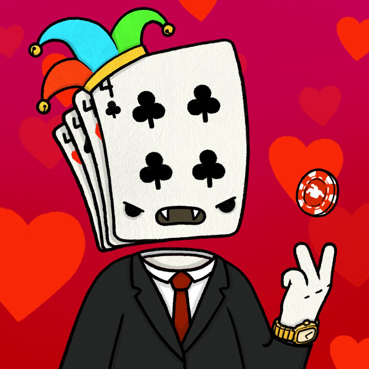 insidejokersnft's tweet photo. Whats up everyone! Welcome to the InsideJokers, a gambling collection which offers various gambling games, activities and events to come in the future. 

Play your cards wisely... https://t.co/kK3aiMhGDn🃏 https://t.co/hCTFXdyIuM