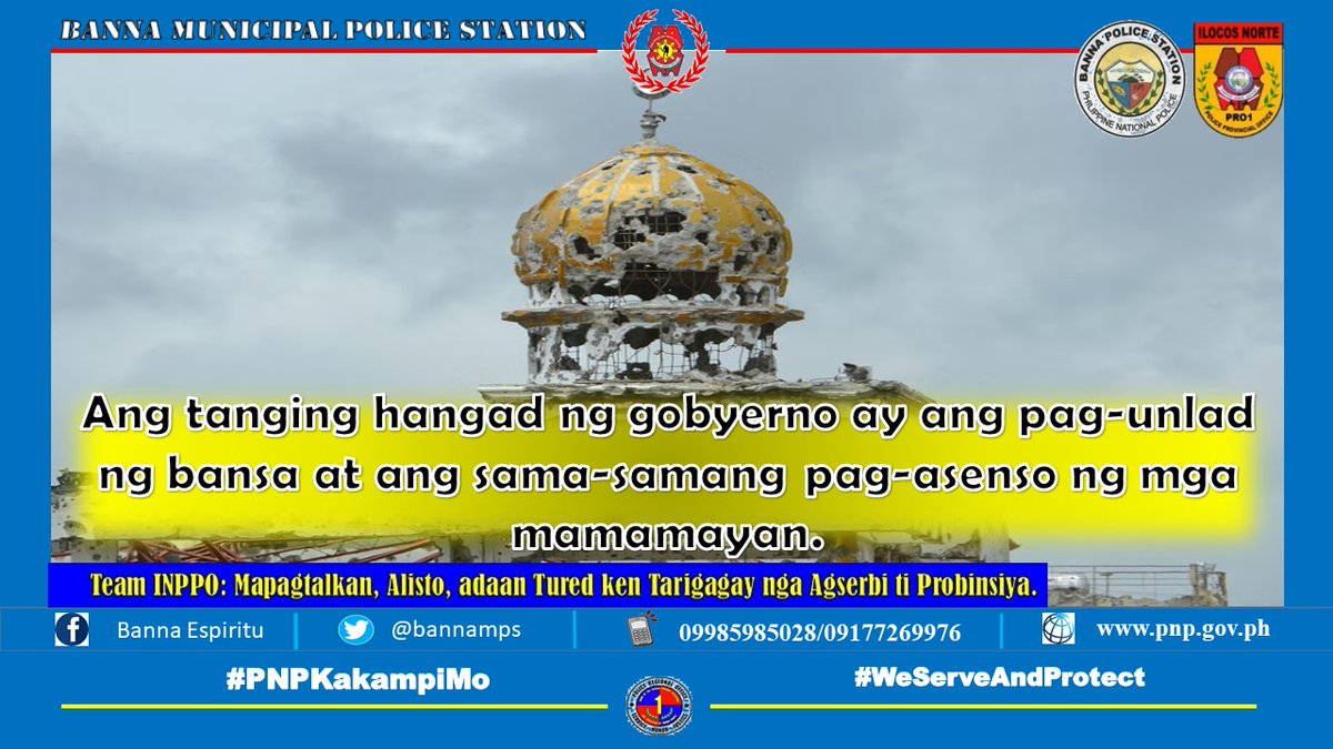 BannaMPS's tweet photo. TeamINPPO: Mapagtalkan, Alisto, addaan Tured ken Tarigagay nga agserbi iti probinsya!
#PNPKakampiMo
#PNPToServeandProtect
#TeamPNP
#TeamPRO1
#TeamINPPOAlisto
#TeamINPPOTured
#TeamINPPOTarigagay
#TeamINPPOMapagtalkan
#PilipinasMuna
#LabanSaKomunistangTerorista https://t.co/Ouqzn9ekPX