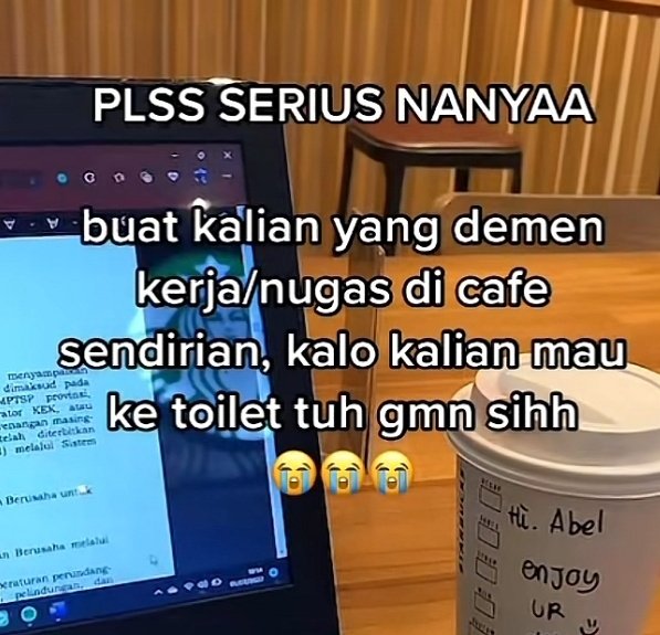 worksfess's tweet photo. Work! Udah bosen wfh pengen ke kafe tapi aku anaknya beser :(
Kasih tau dong 😩 https://t.co/d4XtjaUd7r