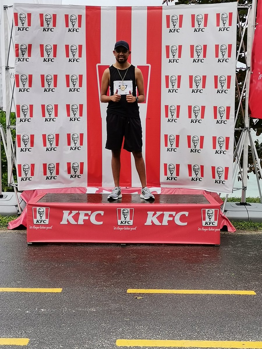 AdamOodian2's tweet photo. 14th overall and 4th in my categorie, couldn't be more proud with a PB as well for 5k. 14 out of 50, thats a win in my book. Thanks @ROAGsport and kfc marathon,  For having me, its been a pleasure, see you again next year for 10k. #kfcmarathonrace #kfcfunrace5km #running #running https://t.co/HK7M71hL6x