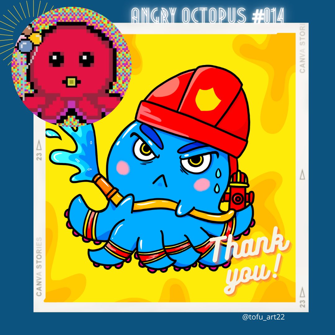Tofu_art22's tweet photo. 🔥🔥🐙Angry octopus #014 is now belong to @intrglactic 
Thank you so much for collecting angry octopus no.14 💕🥳🐙
I really appreciate your support.😍

He’s also an amazing creator on Cryptocom 
Here is his 🔥🔥🔥collection https://t.co/4S9Ihblc0P

#crofam  #NFTCommunity https://t.co/u59Zocgkoo
