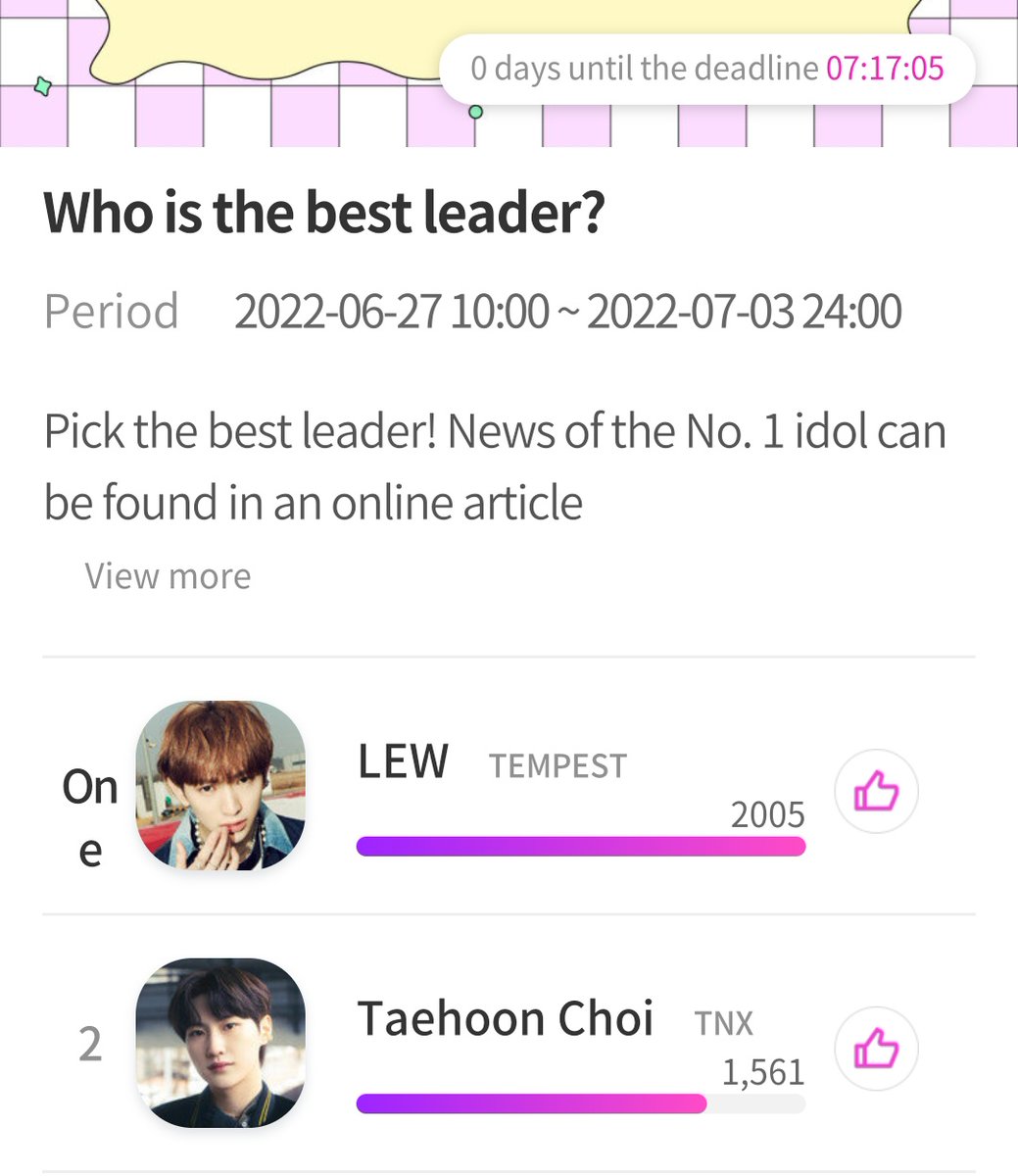 mybabysungjun's tweet photo. 🚨🚨🚨 ALERT ALERT ALERT 🚨🚨🚨

They already took the lead in just 10 minutes! WE NEED TO MOVE GUYS!!!

WE CAN'T LOSE THIS ONE FOR OUR #TAEHUN! PLEASE VOTE VOTE VOTE!!!

https://t.co/078xxV7d4e https://t.co/CfC4KC2svO