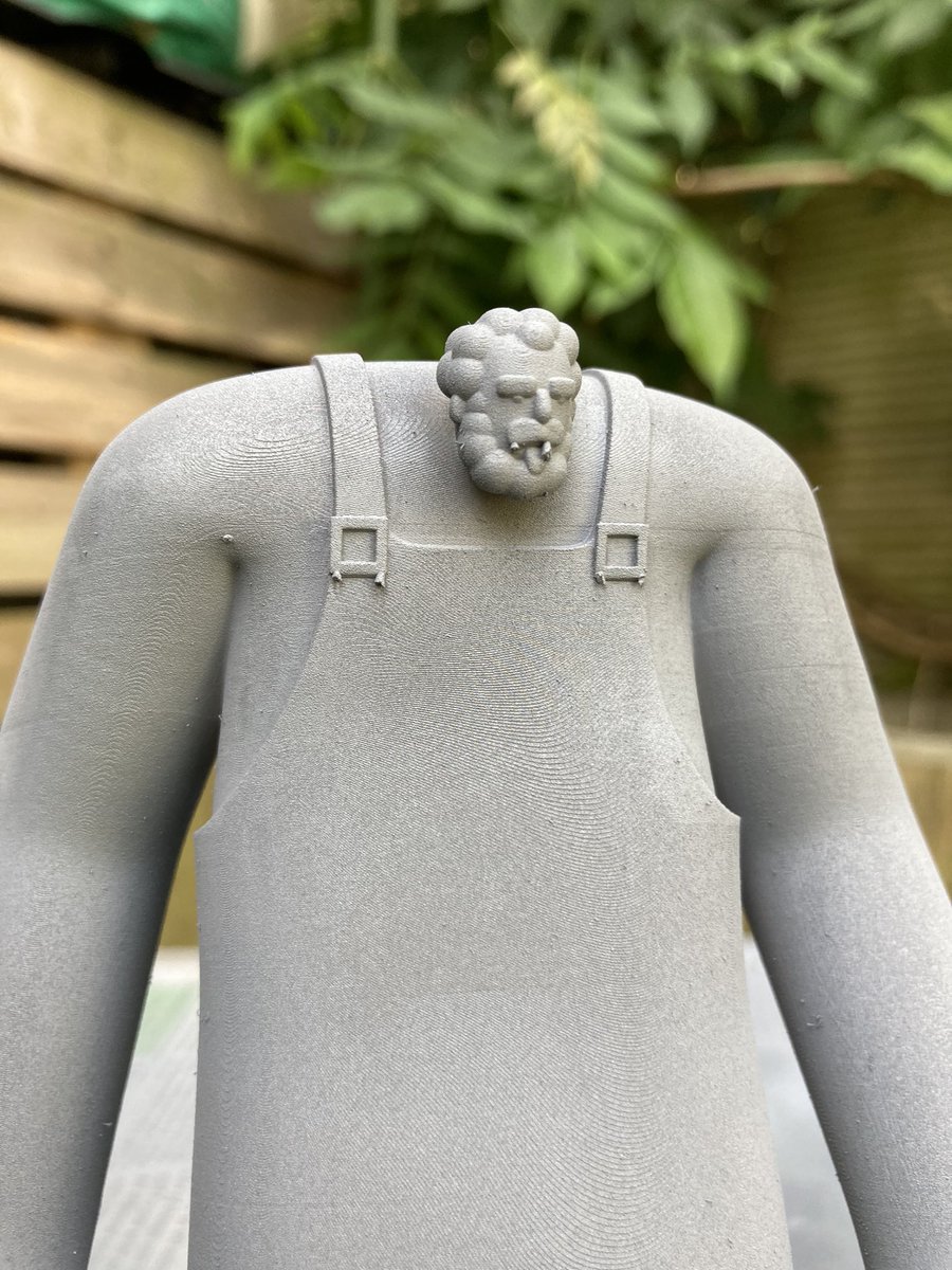 Ordered a 3D print of my Blacksmith character and now he’s primed and ready to paint(needs a bit of cleanup) #3dprinting #miniaturepainting